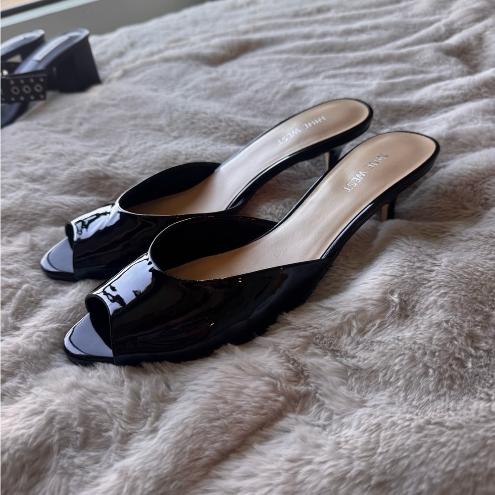 Elegant Black Peep-Toe Heels